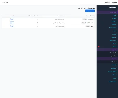 مجموعات وصلاحيات دقيقة لكل عضو في فريق التحرير